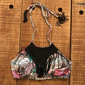 Victoria’s Secret bikini top with fringe.